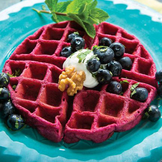 Beet and Blueberry Waffles