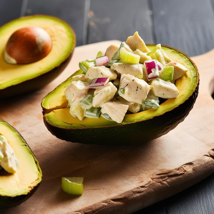Chicken salad stuffed avocado