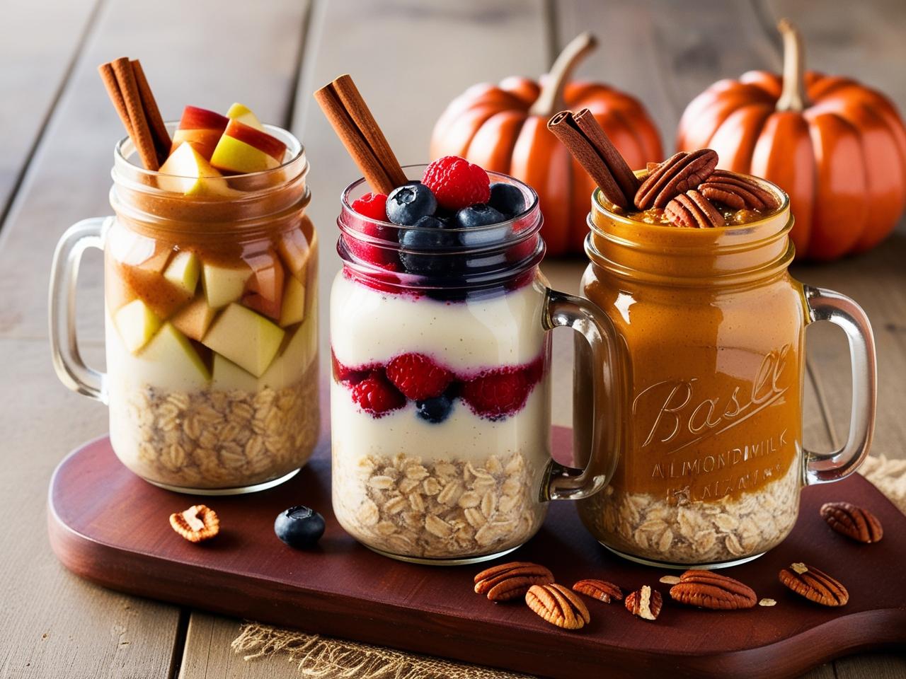 Autumn Overnight Oats (4 ways)