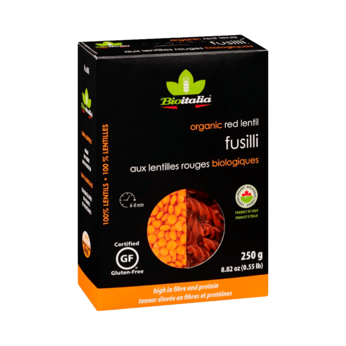 Bioitalia Pasta Fusilli Red Lentil Organic 250g