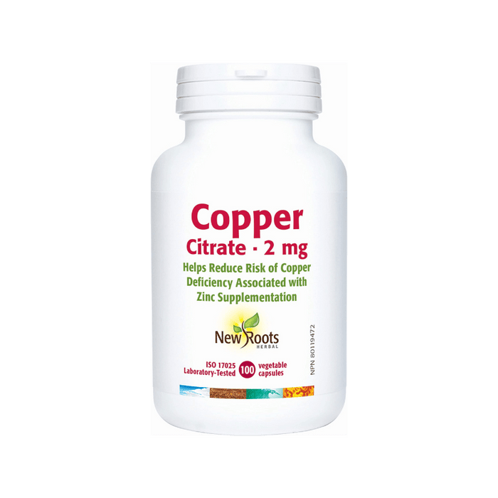 Copper Citrate New Roots 100 Capsules