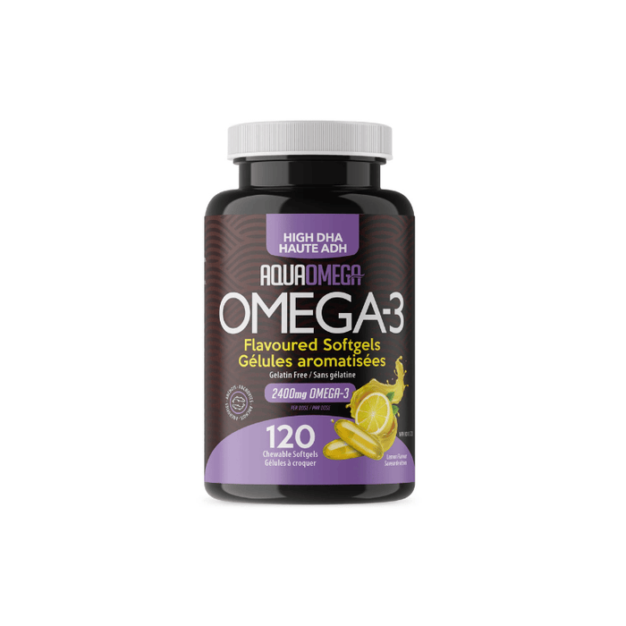Aquaomega High DHA Chewables Lemon 120 Count