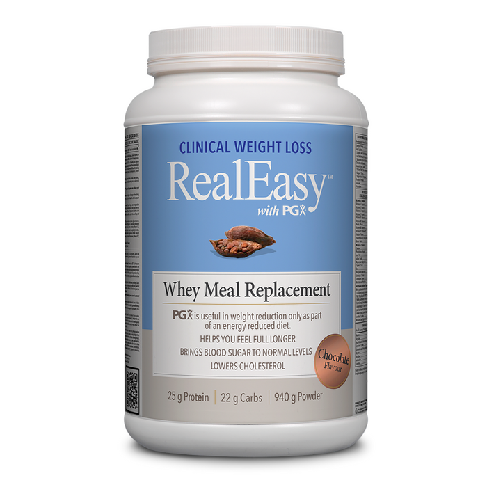 Natural Factors RealEasy Whey Meal Replacement with PGX Chocolate 940 g