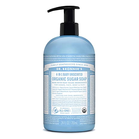 Dr. Bronner's Sugar Baby Unscented Pump Soap 355ml