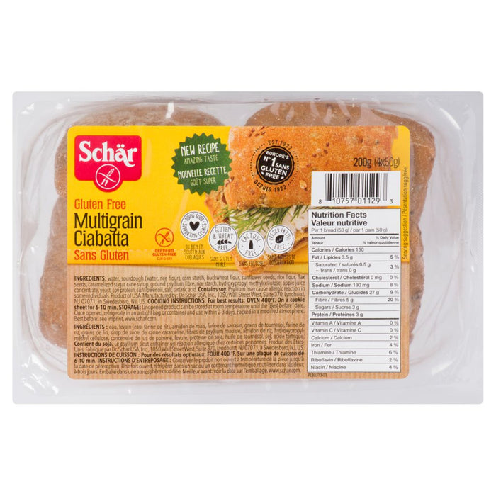 Schar G/F Multigrain Ciabatta 200g