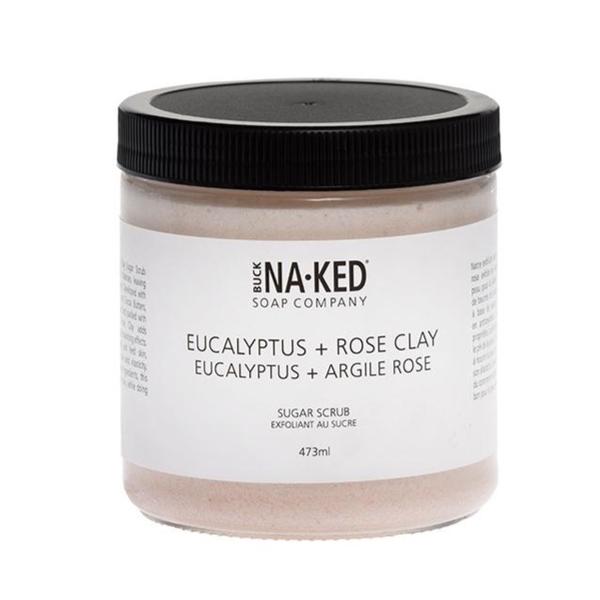 Buck Naked Sugar Scrub Eucalyptus Pink Clay 473ml