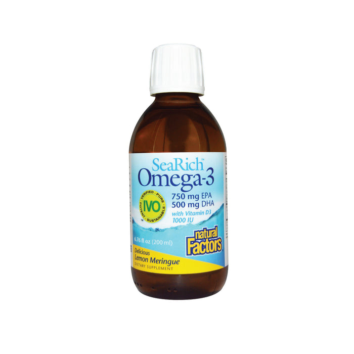 Natural Factors SeaRich Omega-3 750mg EPA/ 500mg DHA, Lemon Meringue 200 ml