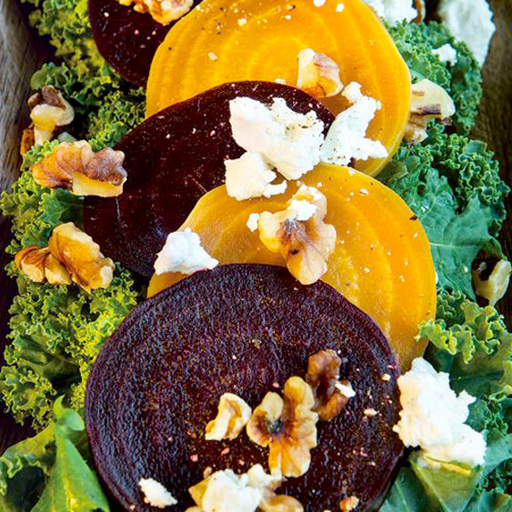 Roasted Beetroot Salad with Walnut and Maple Dressing