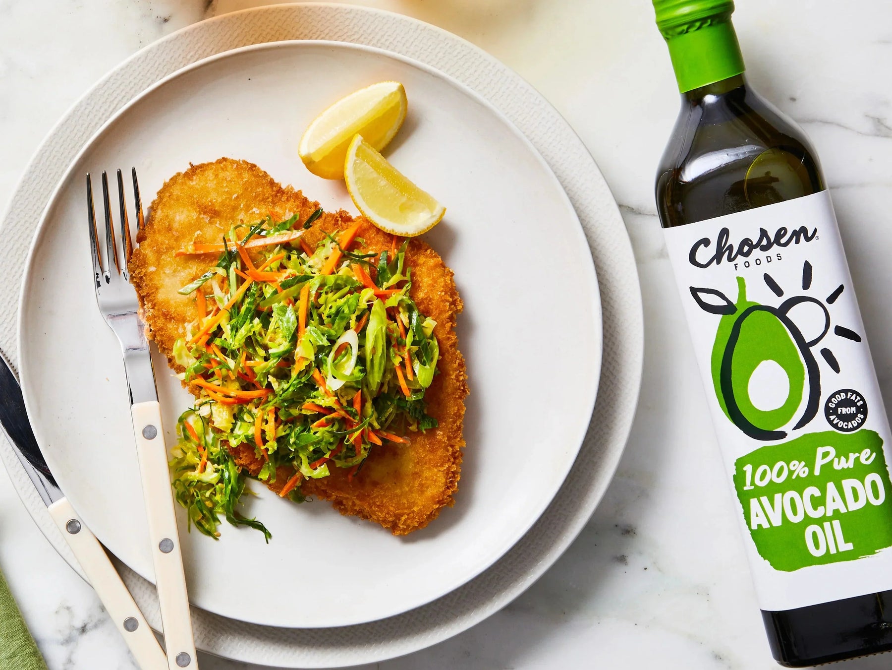 Chicken Katsu with Miso Brussels Sprout Slaw Recipe