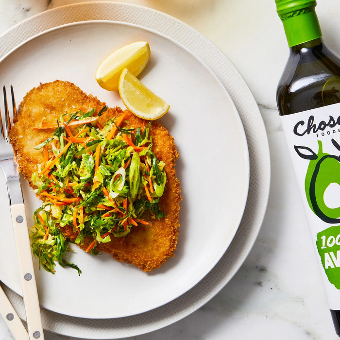 Chicken Katsu with Miso Brussels Sprout Slaw Recipe