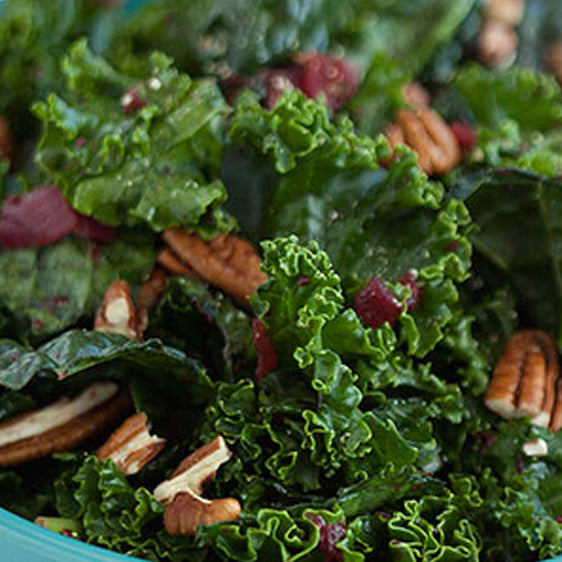 Kale Salad with Savoury Cranberry Dressing
