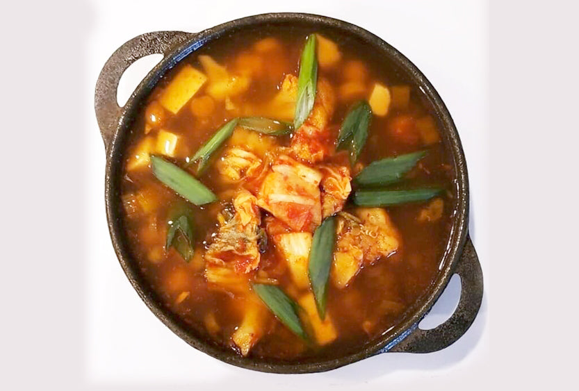 Spicy Kimchi and Quinoa Soup