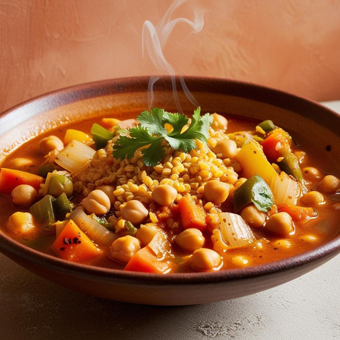 Moroccan Chickpea Stew with Quinoa or Millet