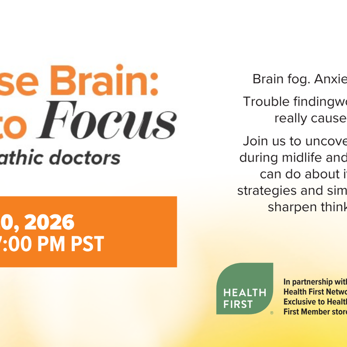 Oct 20 - WEBINAR: Menopause Brain: From Fog to Focus
