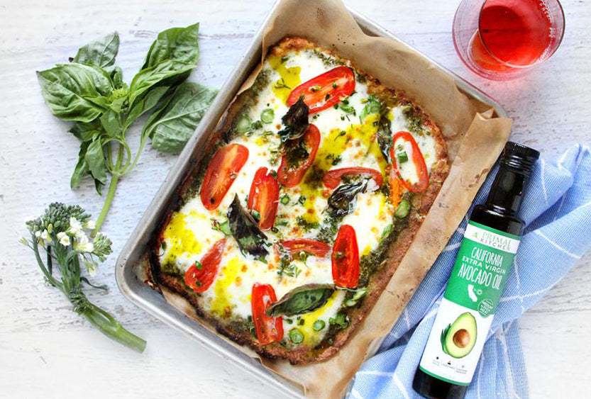 Pesto Keto Cauliflower Pizza