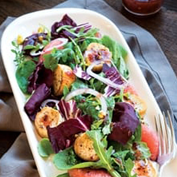 Grapefruit and Mushroom “Scallop” Salad
