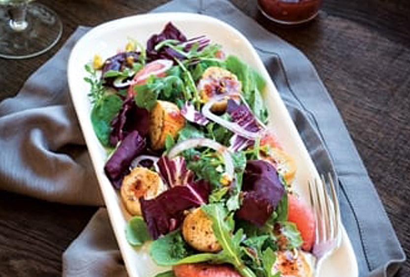 Grapefruit and Mushroom “Scallop” Salad