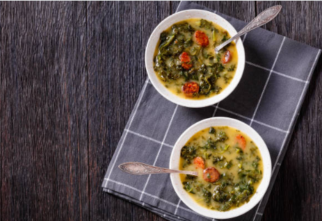 Creamy Autumn Soup with Garlicky Kale