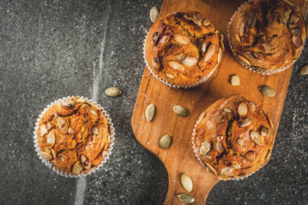 Seedy Sweet Potato Spice Muffins