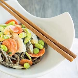 Soba Noodles with Chicken and Curry Cashew Sauce