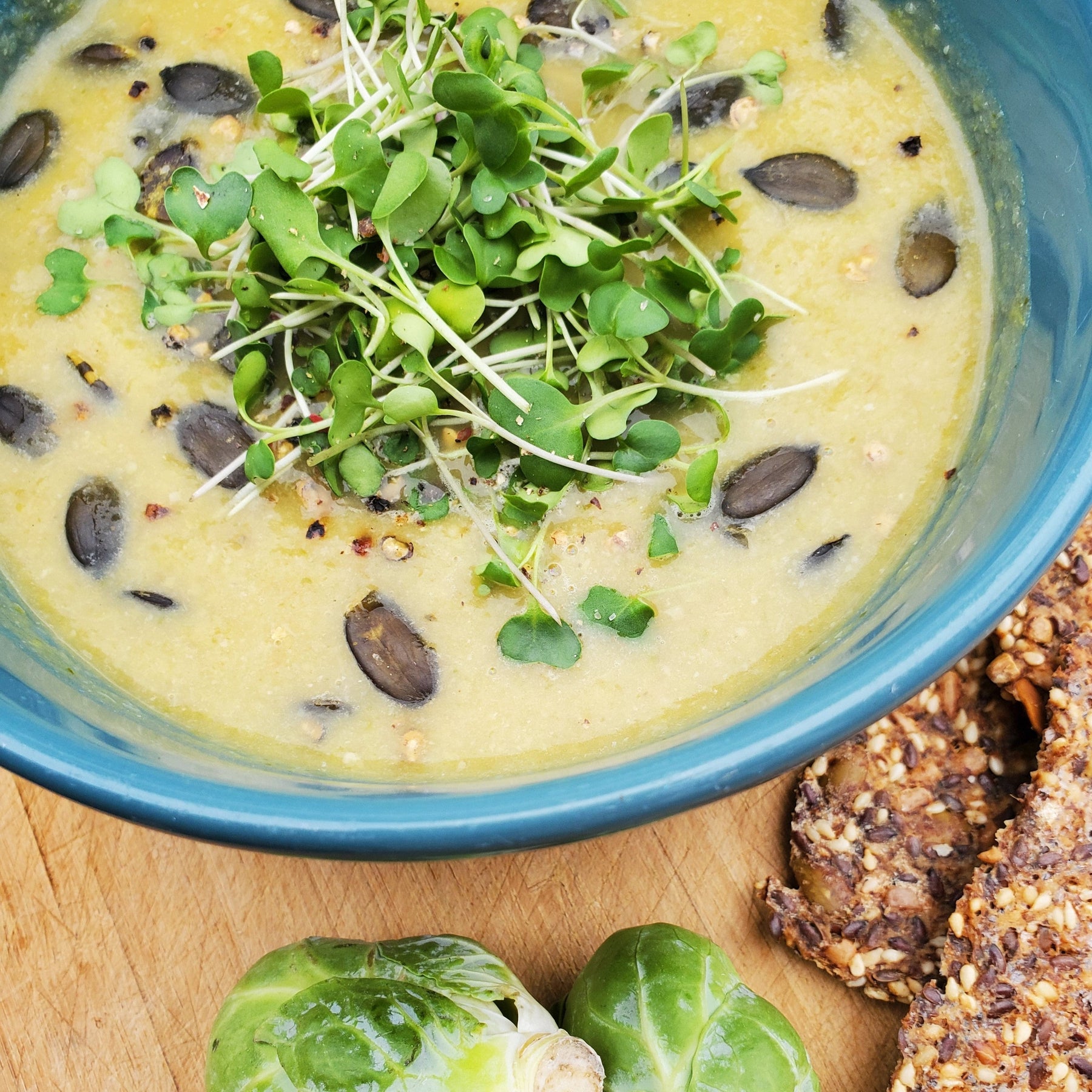 Creamy Brussel Sprouts & Leek Soup