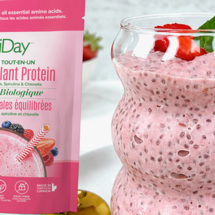 Gluten-Free Berry Bliss Chia Protein Pudding with VegiDay