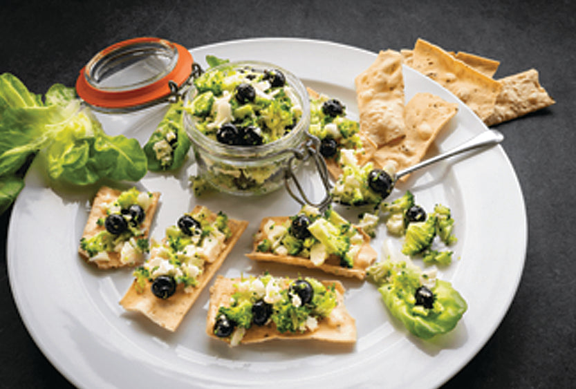 Raw Broccoli, Cauliflower, and Blueberry ‘Caviar’