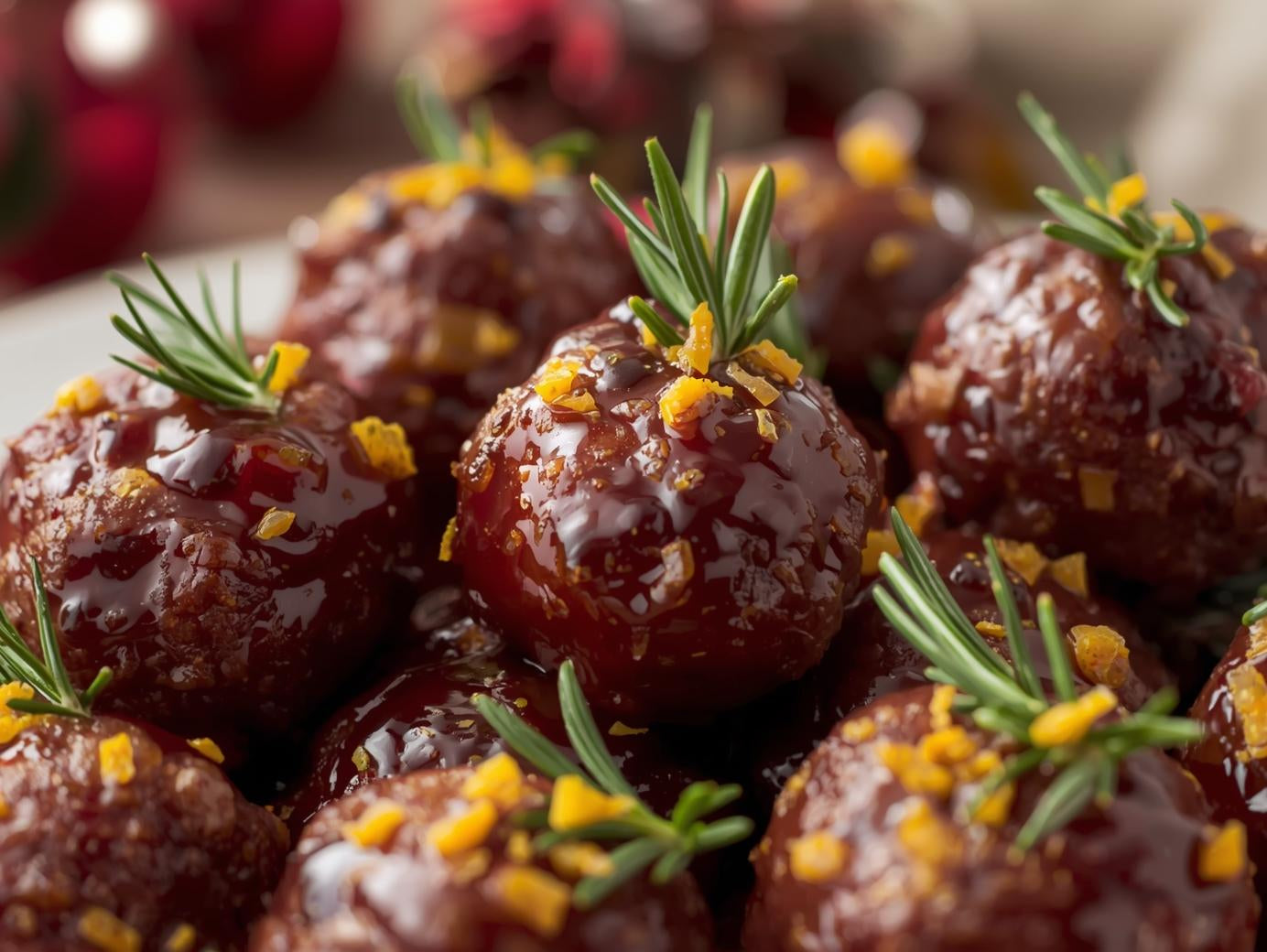 Holiday Cranberry-Orange Maple Meatballs
