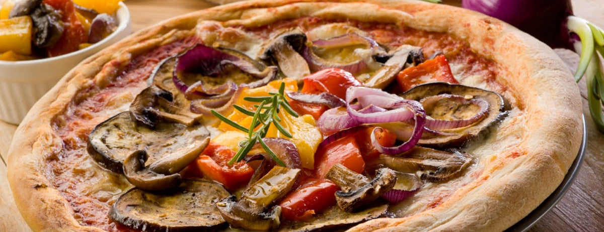 Eggplant Vegetable Pizza with Homemade Crust