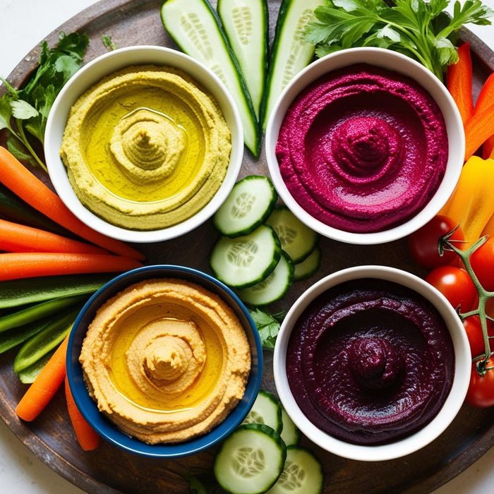 Garlic Hummus 4 Ways