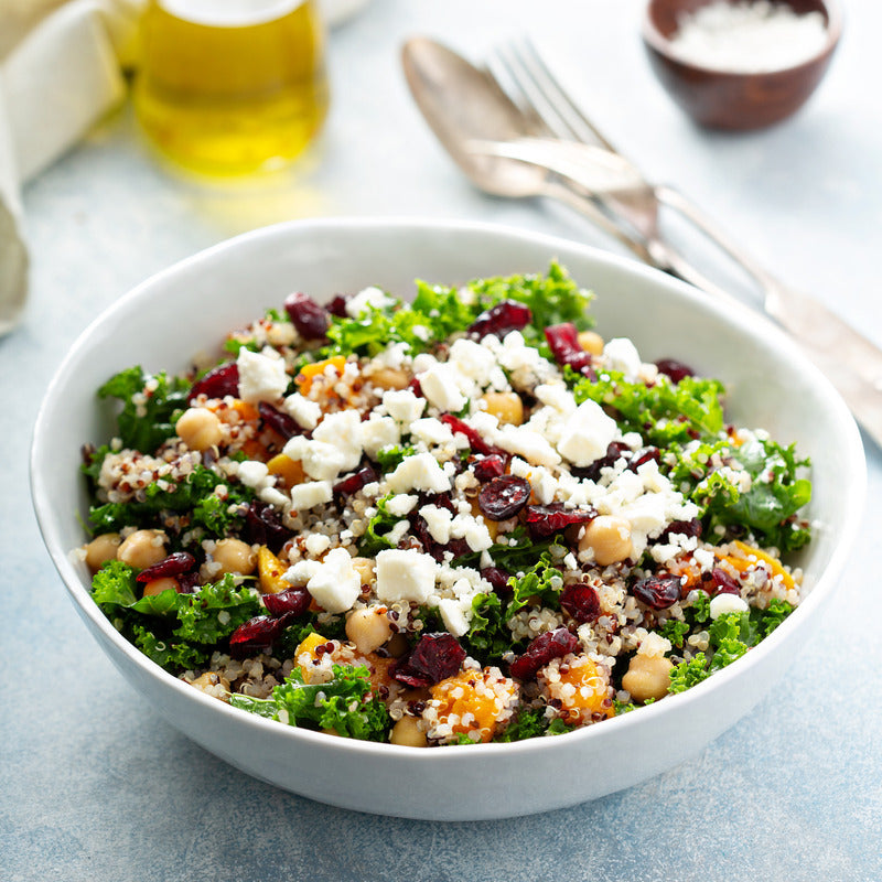 Roasted Vegetable and Kale Salad with Cranberries