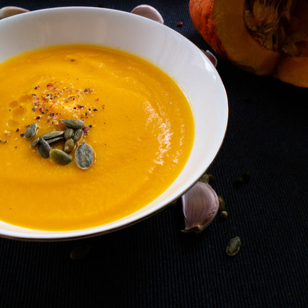 Gingered Butternut Squash Soup with Cinnamon