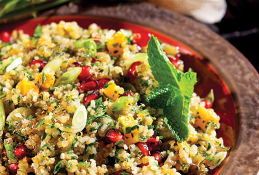 Herbed Quinoa with Dried Apricots and Pomegranate