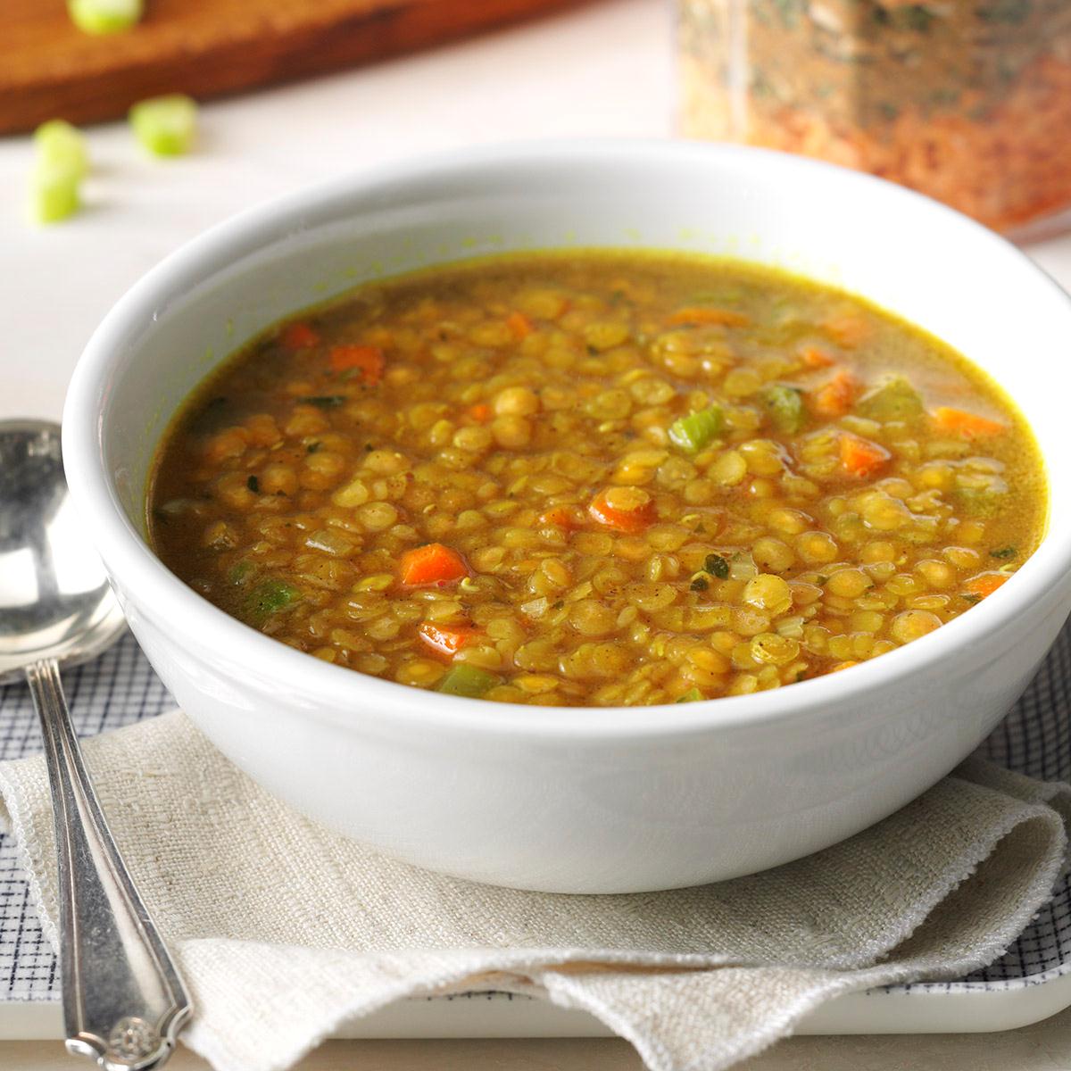 Golden Curry Lemon Lentil Soup