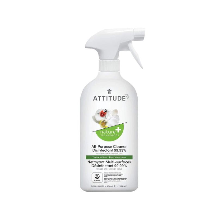 Attitude All Purpose Cleaner Disinfectant 99.9% Unscented 800ml