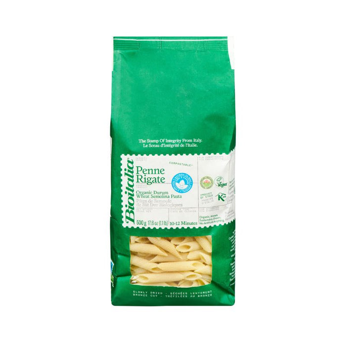 Bioitalia Pasta Penne Rigate Wheat Organic 500g