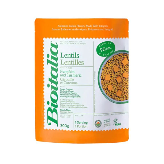 Bioitalia Ready To Eat Organic Lentils Pumpkin & Turmeric 300G
