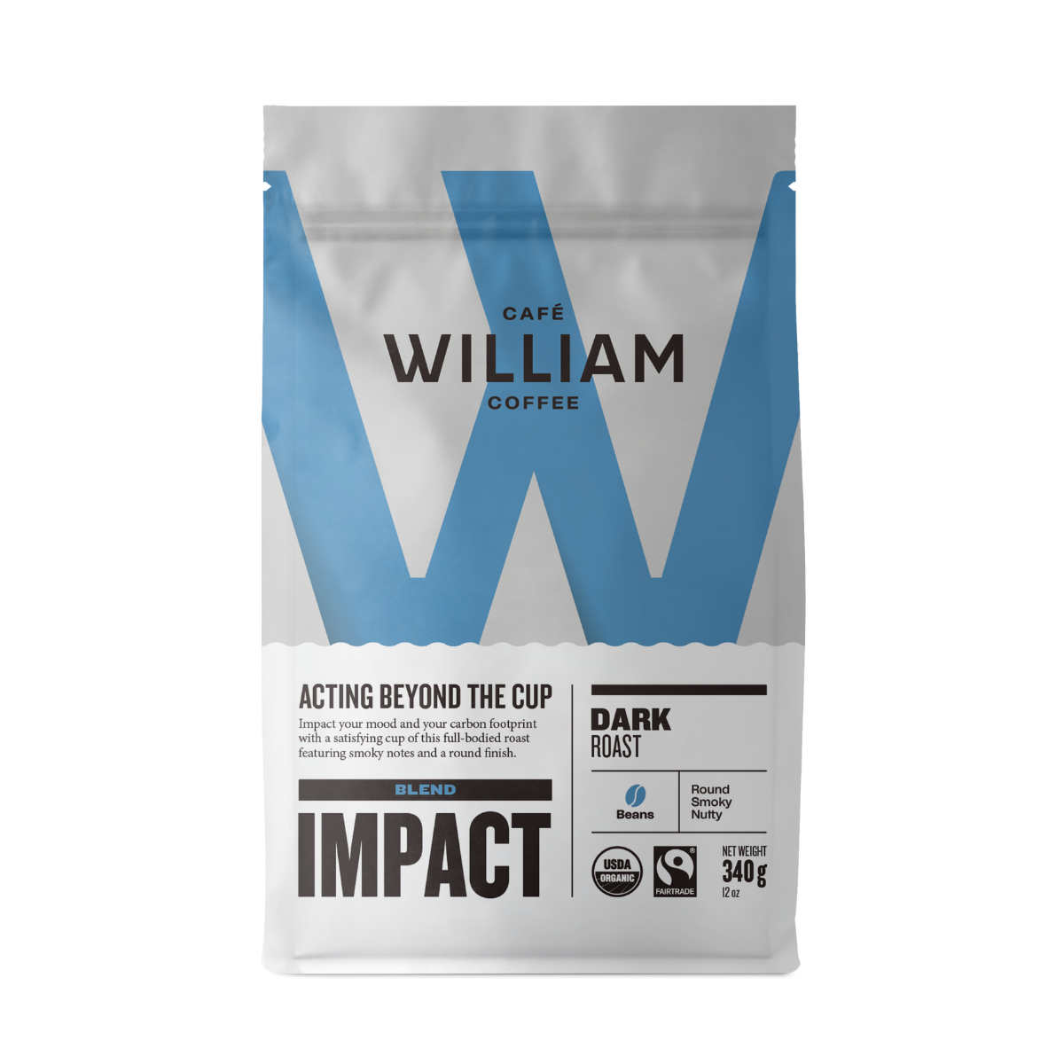 Cafe William Coffee Beans Impact Dark Roast 340g — Natural Food