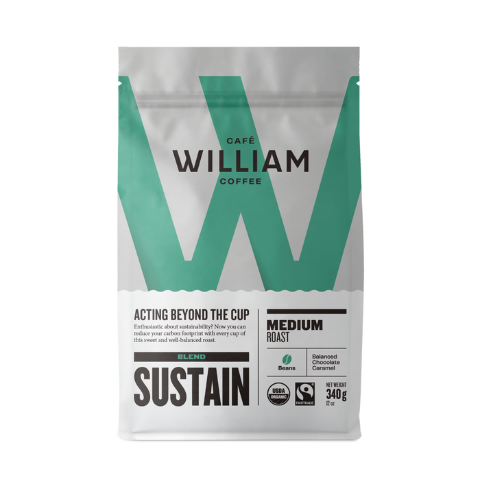 Cafe William Coffee Beans Sustain Medium Roast 340g