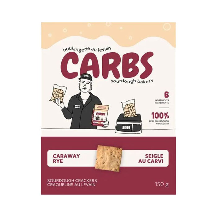 Carbs Sourdough Crackers Caraway Rye 150G