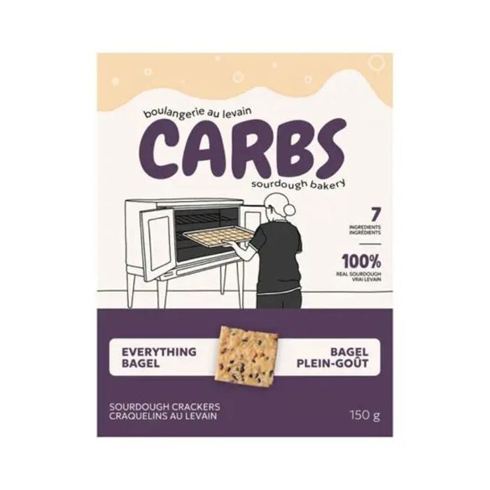 Carbs Sourdough Crackers Everything Bagel 150G