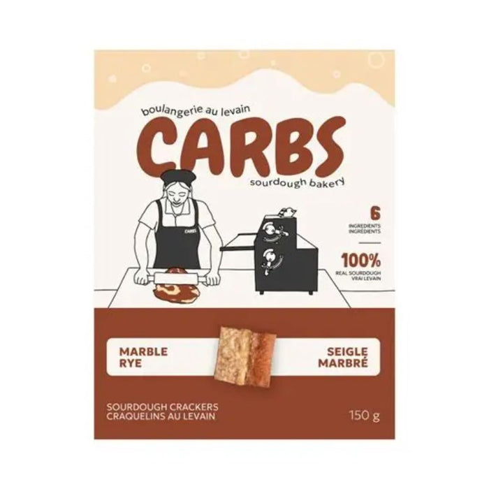 Carbs Sourdough Crackers Marble Rye 150G