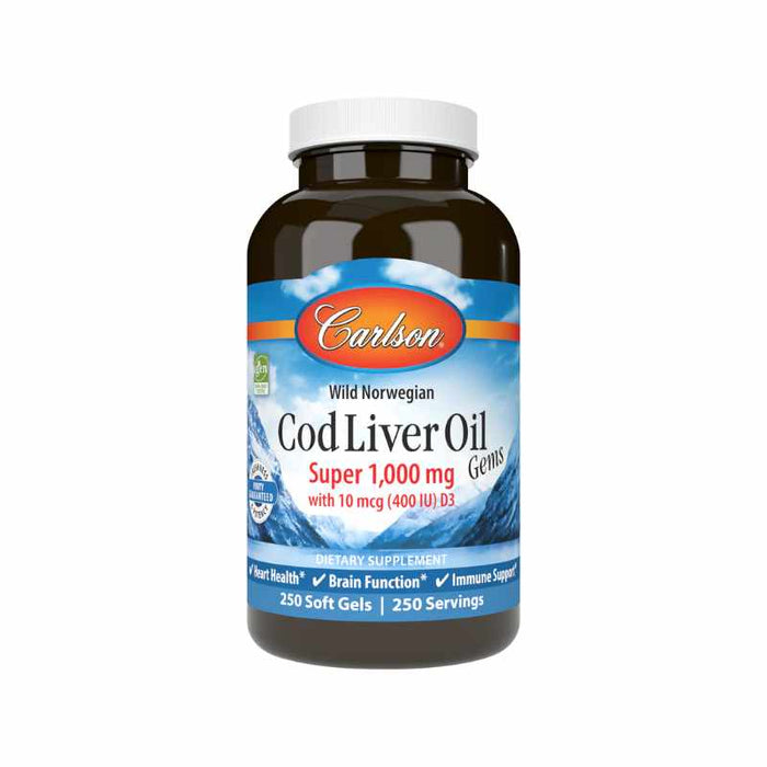 Carlson Super Cod Liver Oil 1000 Mg 250 softgels