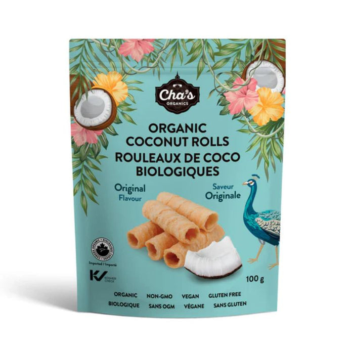 Cha's Organics Coconut Rolls Original 100g