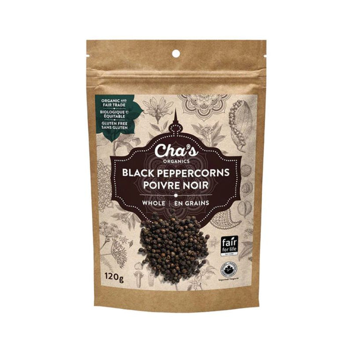 Cha's Organics Spice Black Peppercorn Whole 120g