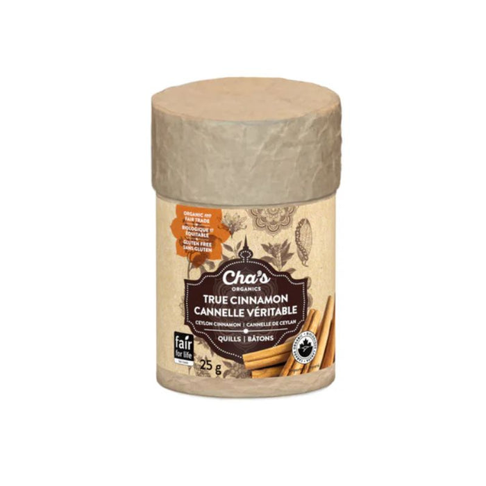 Cha's Organics Spice True Cinnamon Quills Gluten Free 25g