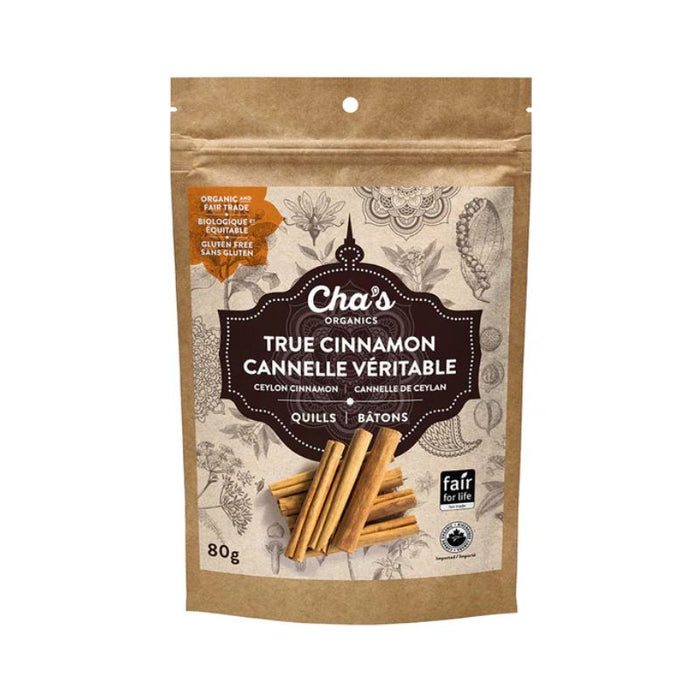Cha's Organics Spice True Cinnamon Quills Gluten Free 80g