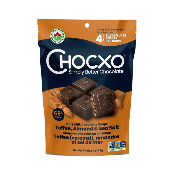 Chocxo Keto Snap Dark Toffee Almond & Sea Salt 98g