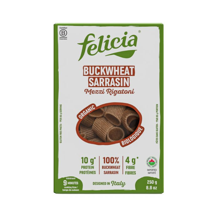 Felicia Buckwheat Organic Gluten Free Rigatoni 250g