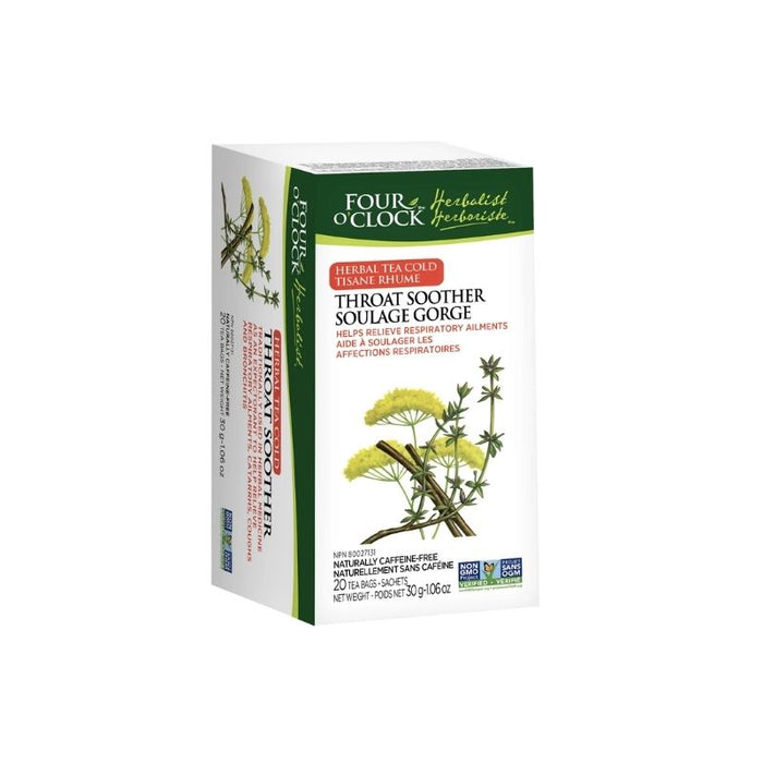 Four O'Clock Herbalist throat Soother Tea 20 teabags